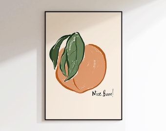 Impressão de bunda bonita - Impressão de mercado de fazendeiros - Impressão engraçada de banheiro - Decoração de parede de banheiro - Pôster de bunda bonita - Decoração de banheiro Impressão de banheiro