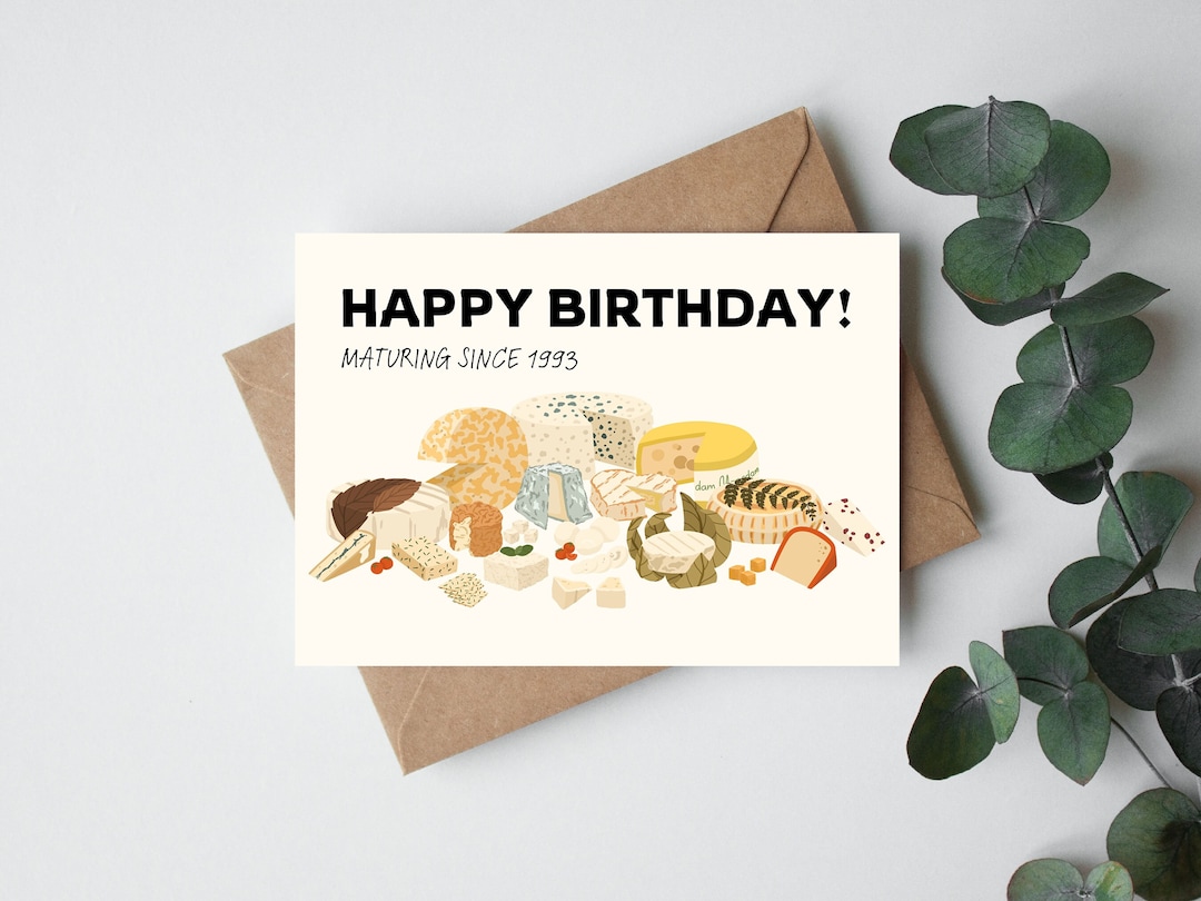 Cheese Birthday Card Personalised Birthday Card Happy Birthday Card
