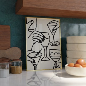 Cheers Print - Bar cart wall decor - Cheers wall art - Bar cart accessories - Bar cart print - Kitchen wall art - Dining Room wall art