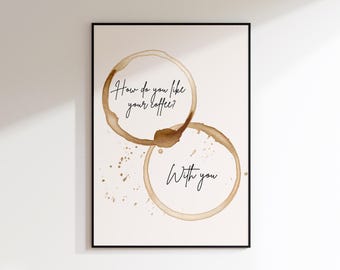 Coffee wall art - How do you like your coffee print - Espresso print - Coffee poster - Coffee gift - Minimalist Print Trendy Print A4 print