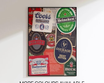 Pôster para Porta-Copos de Cerveja - Impressão de Cerveja - Placas de Cerveja Vintage - Arte de Parede para Pub - Decoração Retrô de Pub - Presente para Amante de Cerveja - Decoração para Espaço Masculino - Arte de Pub Britânico