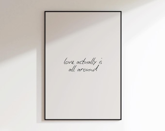 Quadro "O Amor Está em Todo Lugar" - Arte de Parede para o Dia dos Namorados - Presente de Aniversário de Casamento para Casal - Arte de Parede Minimalista com Frase de Amor