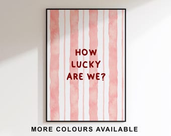 Quadro rosa "Que Sorte Temos" - Pôster "Que Sorte Temos" - Quadro para quarto de casal - Arte de parede inspiradora - Quadro para cozinha - Arte de parede para o Dia dos Namorados