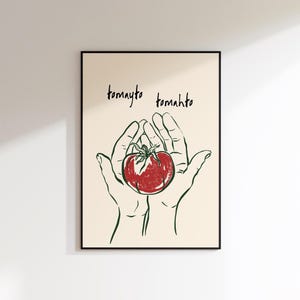 Tomate Tomaten Kunst - Bauern Markt Druck - Tomate Illustration - Gemüse Druck - Bunte Küchen Wand Kunst - Pomodoro Druck - Roter Druck