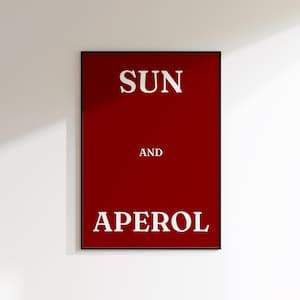 Plakat Aperol Spritz - Wydruk Aperol - Wydruk koktajlowy - Wydruk na wózek barowy - Dekoracja wózka barowego - Sztuka ścienna do kuchni - Wydruki estetyczne - Wydruk letni