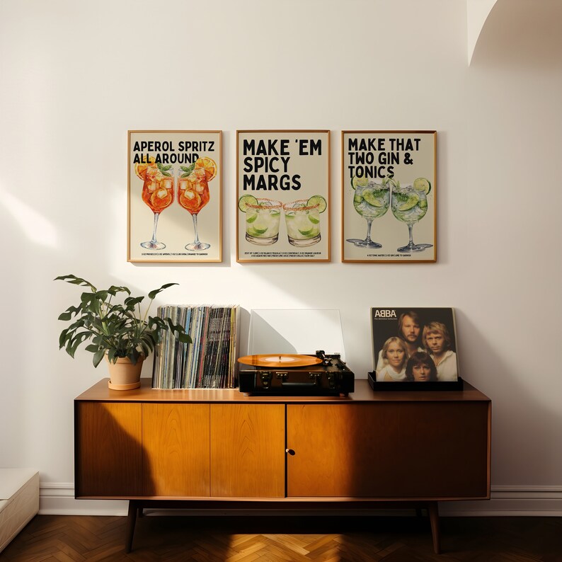 Aperol Spritz Print - Aperol spritz wall art - Cocktail Print Recipe Print Bar cart print Bar Cart Decor Kitchen wall art Aesthetic Prints image 4