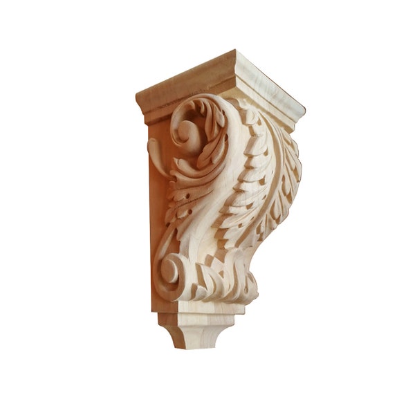 Hout gesneden 4-1/4"H & 7"H kleine Acanthus Corbel