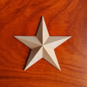 PAIR of Wood Carved Star Rosettes Appliques Onlay, From 1.5&quot; Dia to 7&quot; Dia
