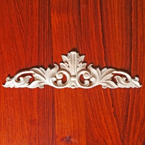 APLH-1006 Acanthus leaf Carved Wood Applique, Furniture Onlay, Smooth Sanded