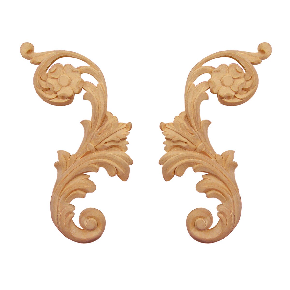 Pair of Wood Carved Applique 21/8wx43/4h Small Etsy
