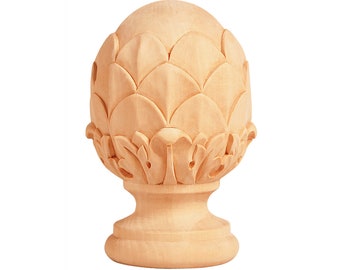 2PCS Traditional Acanthus Pineapple Finial for Stair Post and Curtain Rod