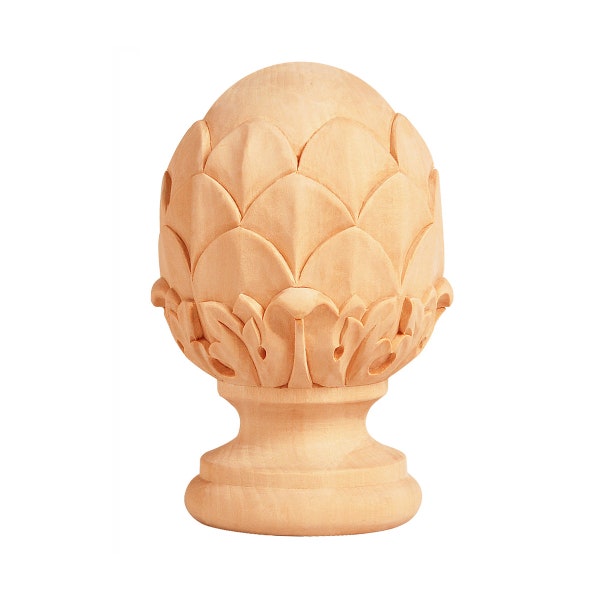 2PCS Traditional Acanthus Pineapple Finial for Stair Post and Curtain Rod