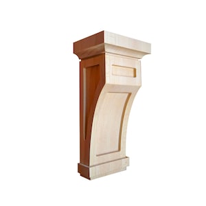 Wood Carved Recessed Mission Corbels, Available in 7" & 10" High