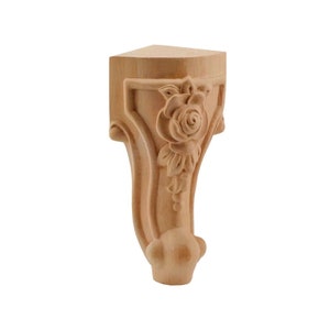 2PCS Beautiful Rose Carved Furniture Leg