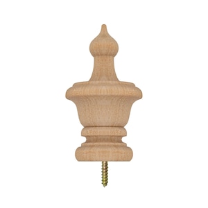 PAIR of Vintage Wood Turning 5-1/4&quot;H Finials for Curtain Rod, Bed Post and Furniture