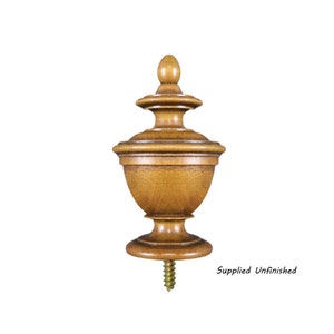 2PCS  French Style Wood Turning 5-1/4"H Finial for Curtain Rod, Bed Post and Furniture