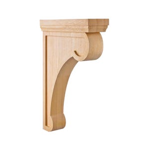 Coppia di mensole in legno intagliato, mensola da bancone, disponibili in 4 misure, non rifinite