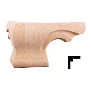 PAIR of Wood Furniture Pedestal Leg for Cabinet Chest and Sofa, L-shape Furniture Legs, Corner Legs, Replacement furniture legs