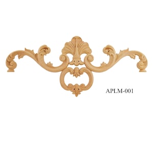 Wood Carved Leaf Scroll Applique for Panel, Wall Panel Onlays, Onlays for Door