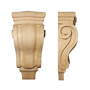 Wood Carved Plain Corbels, Available from 4-1/2" to 10" High