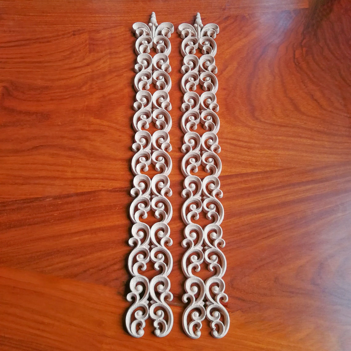 PAIR of Scroll Carved 21/8 Narrow Wood Trim Moulding Etsy