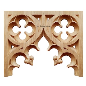 大人の上質  PAIR of PNL-34 Gothic Style Wood Carved Screen Arch Panels 絵画