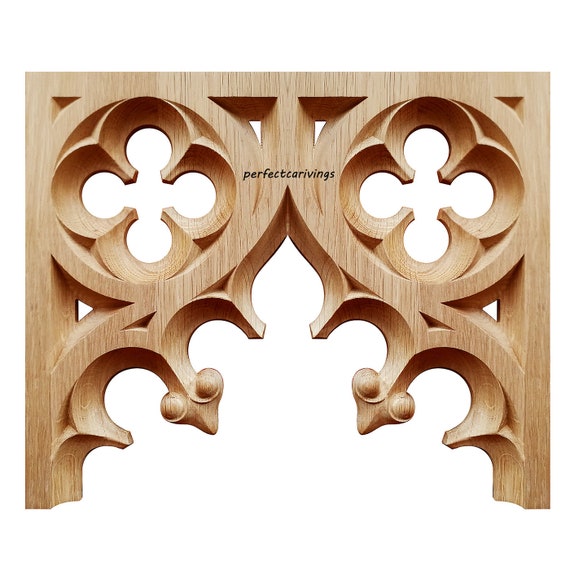 アンティーク・チャップリン・パネル PAIR of PNL-34 Gothic Style Wood Carved Screen Arch Panels