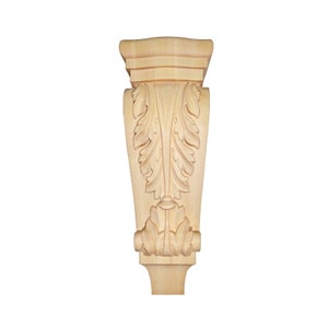 Large Acanthus Leaf Carved Wood Corbel, Available in 15-1/2", 18" & 22" High, Single