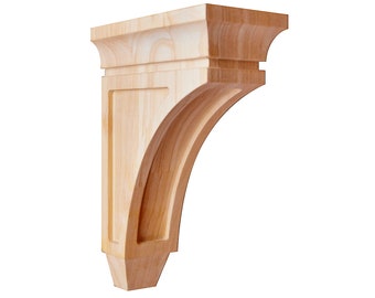 Houtgesneden beugelconsole, 8 "H, 10" H en 12 "H