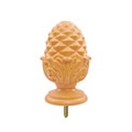 PAIR of Acanthus Pinecone Carved Wood Finials for Stair Post and Curtain Rod, 3 sizes available, UNFINISHED