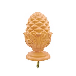 PAIR of Acanthus Pinecone Carved Wood Finials for Stair Post and Curtain Rod, 3 Sizes Available, UNFINISHED