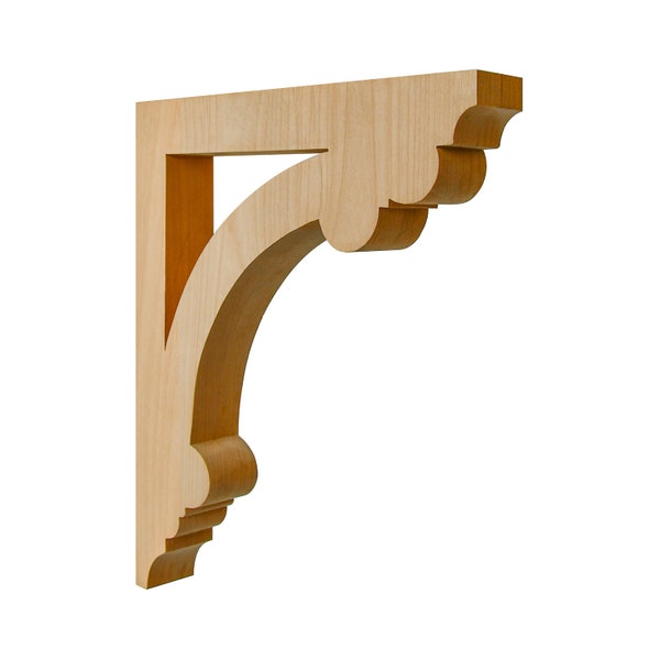 2PCS  Wood Bracket Corbel Elegant Hollow Out Bracket for Shelf