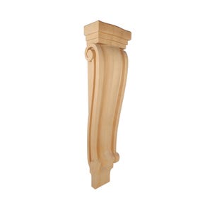 Large Plain Carved Wood Corbel, Available from 15&quot;, 18&quot; & 22&quot; High, Single, Unfinished