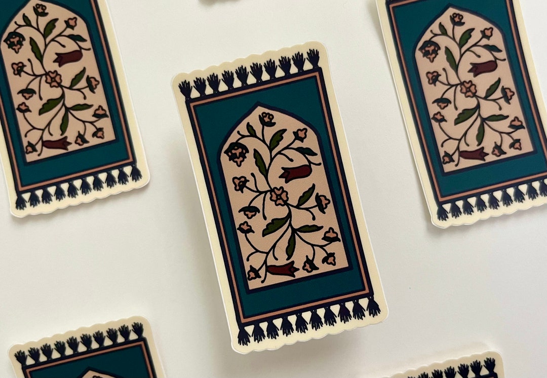 Turkish Rug Sticker Islamic Prayer Rug Sticker – Turkish Art Floral Design - Etsy