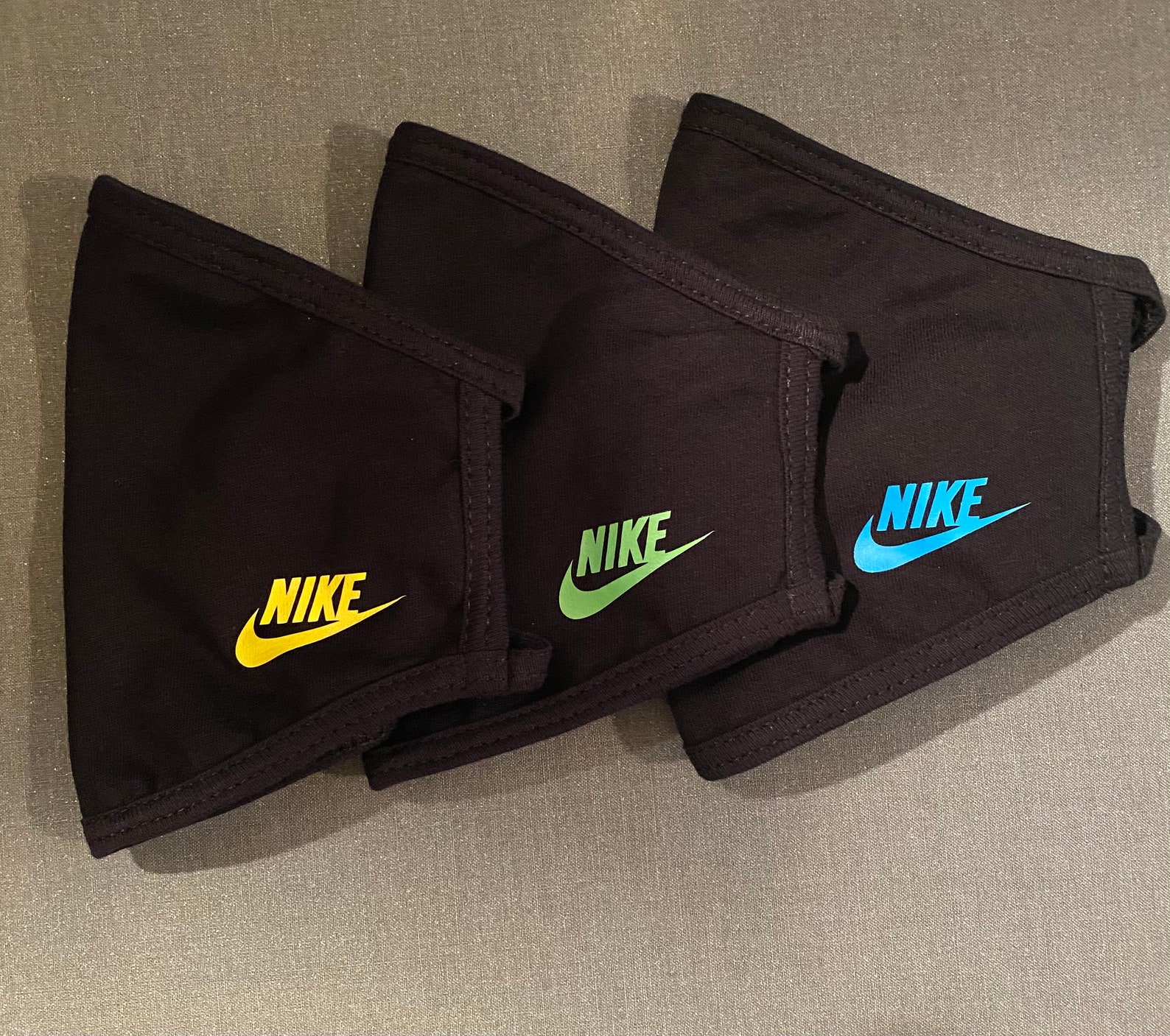 3 pack handmade Nike inspired face mask/ face covering/ green/ Etsy