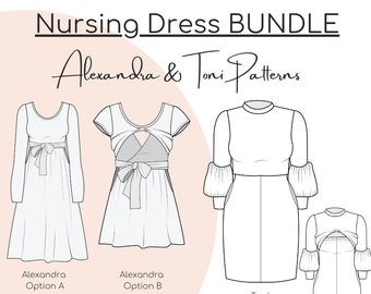 Nursing Dress Sewing Pattern Bundle ( PDF)
