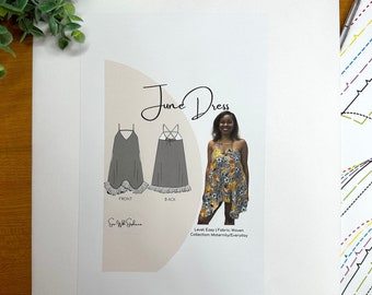 June Slinky/Maternity Dress Sewing Printed Pattern