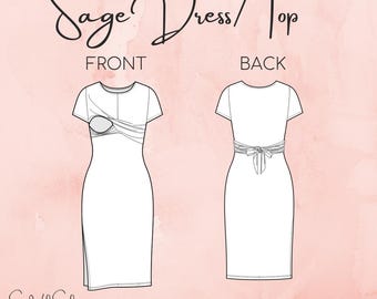 Sage Nursing Dress / Top Sewing Pattern - PDF
