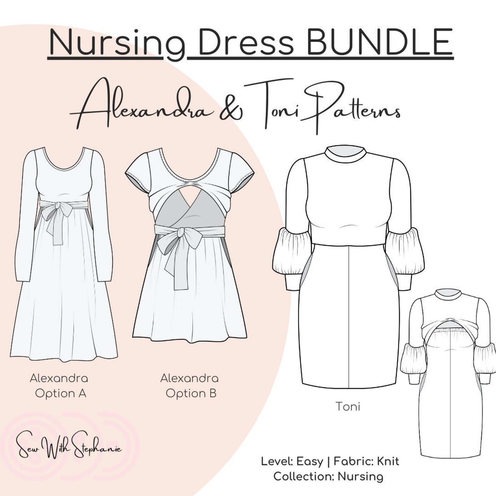 Nursing Dress Sewing Pattern Bundle PDF Etsy