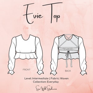 Evie Tie Up, Open Back Top - PDF with Tutorial