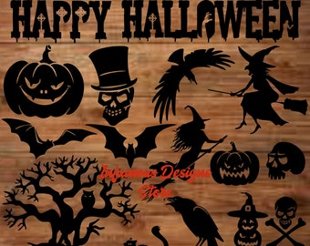Halloween Bundle: 17 Different Designs. SVG, PNG, and Multiple Other File Types, Cut/Print File, Instant Download, Cricut, Silhouette, DIY