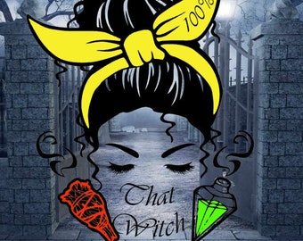 100% That Witch SVG, PNG and multiple other Files, Instant Download, Cricut, Silhouette, Halloween Designs, Instant Download