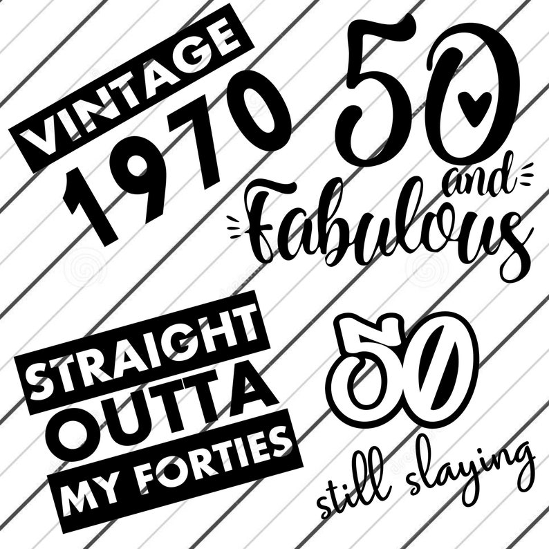 Download 50th Birthday Bundle 24 Files SVG PNG & More DIY Shirts | Etsy