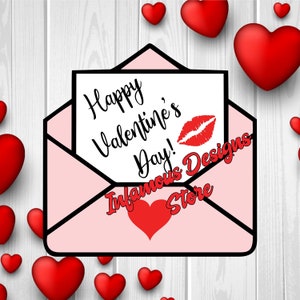 Feliz carta del Día de San Valentín SVG, PNG y más, camisas de bricolaje, sombreros, bolsos, tazas, vasos, etc., imprimir / cortar archivo, descargar, cricutar, silueta