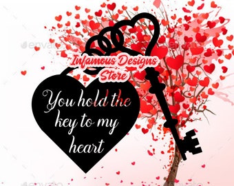 You hold the key to my Heart Design SVG, PNG, & More, DIY Shirts, Bags, Mugs, Tumblers, etc., Print/Cut File, Download, Cricut, Silhouette