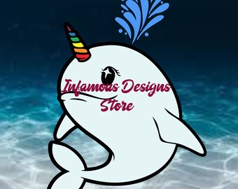 Narwhal SVG, PNG, & More, DIY Shirts, Hats, Bags, Mugs, Tumblers, Scrapbook, etc, Print/Cut, Instant Download, Cricut, Silhouette
