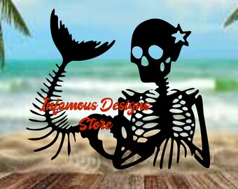 Mermaid Bones SVG, PNG, & More, DIY Shirts, Hats, Bags, Mugs, Tumblers, etc., Cut/Print File, Instant Download, Cricut, Silhouette