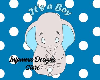 It's a Boy SVG, PNG, & More, Baby Elephant It's a Boy Shirt, Cut/Print File,  Instant Download, Cricut, Silhouette