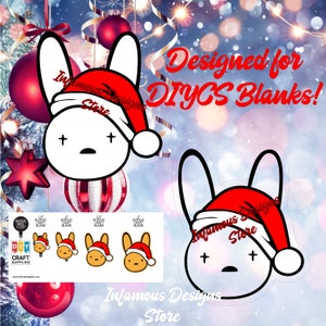DIYCS ブランク用に作られた Bad Bunny Santa デザイン! SVG、PNG など、シャツ、マグカップ、タンブラーなど、即時ダウンロード、Cricut、Silhouette