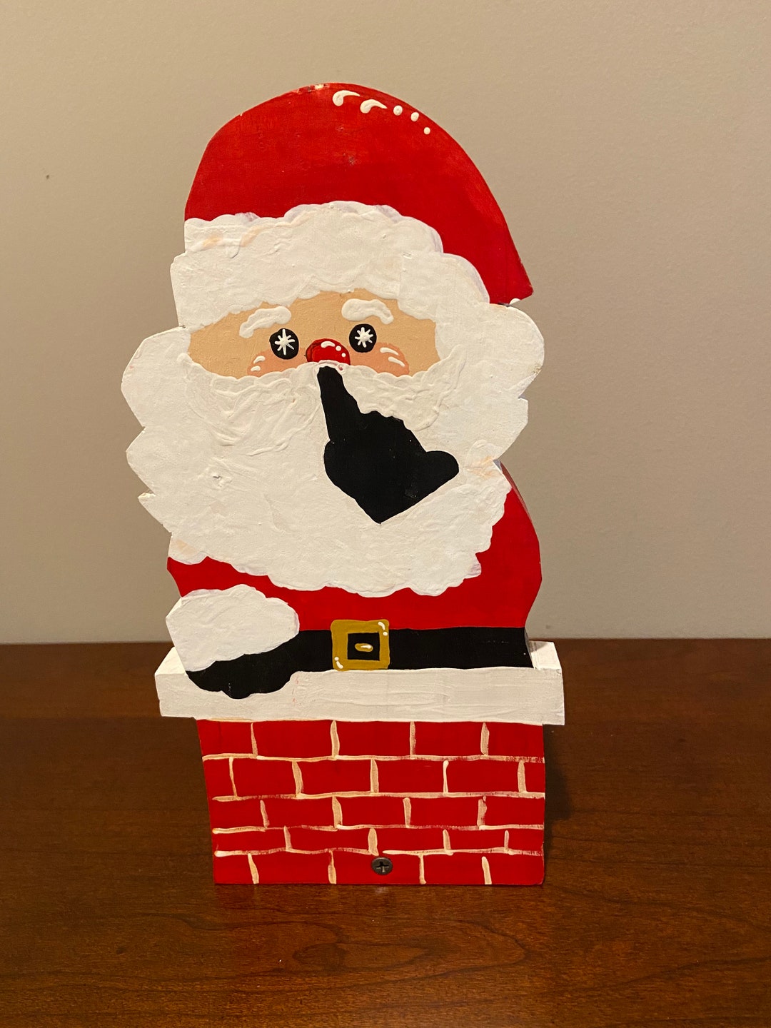 Santa in Chimney Paper Towel Holder Etsy